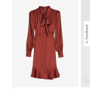Jaquard snakeskin Tie neck shirt dress